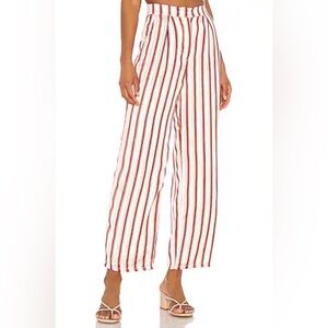 Revolve x House of Harlow 1960 Satin Stripe Alessia Wide-Leg Crop Trousers NWOT